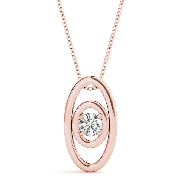 Oval Solitaire Pendant (0.2 ct. tw.), Front view in rose gold