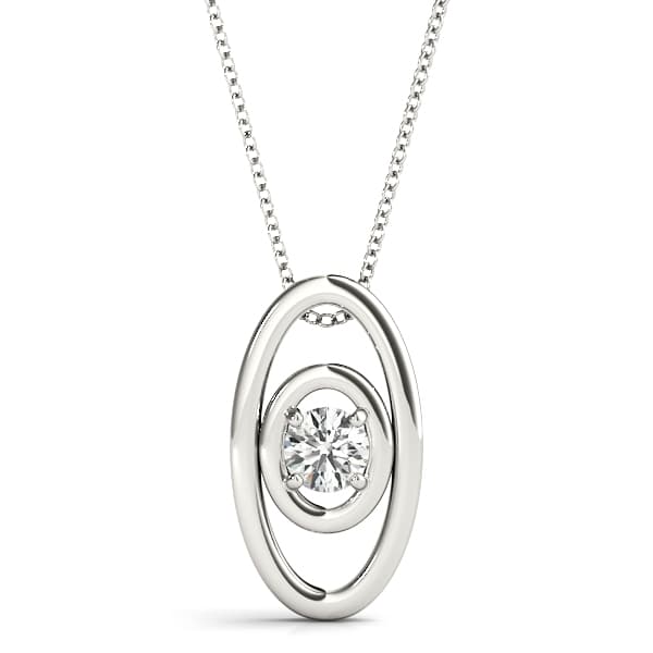 Oval Shape Solitaire Pendant — 1/3 CT — View 1
