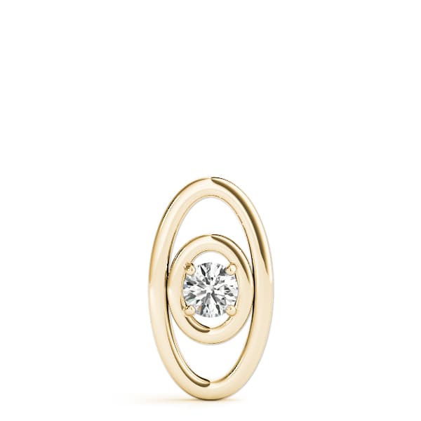 Oval Solitaire Pendant (0.2 ct. tw.), On hand view in yellow gold