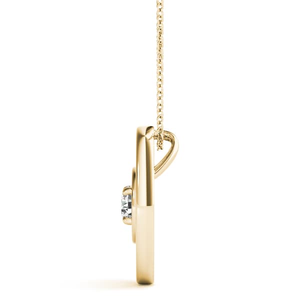 Oval Solitaire Pendant (0.2 ct. tw.), Side view in yellow gold