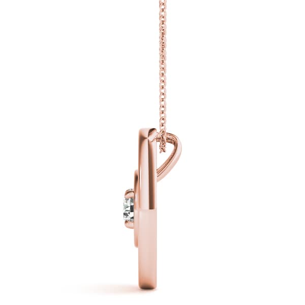Oval Solitaire Pendant (0.2 ct. tw.), Side view in rose gold