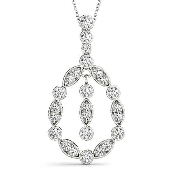 Vintage Tear Drop Miligrain Fashion Pendant — View 1
