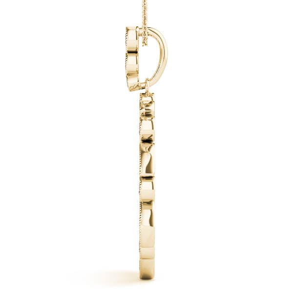Fashion Pendant (2/3 ct. tw.), Side view in yellow gold