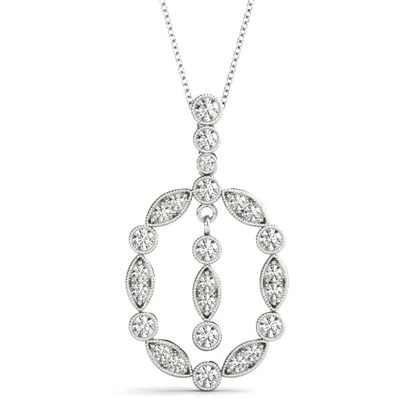 Vintage Tear Drop Miligrain Fashion Pendant — View 1