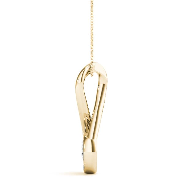 Infinity Twist Accented Cluster Pendant (1/8 ct. tw.), Side view in yellow gold