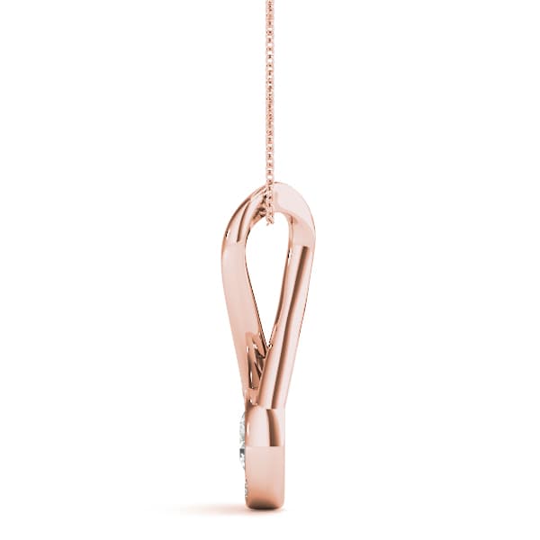 Infinity Twist Accented Cluster Pendant (0.1 ct. tw.), Side view in rose gold