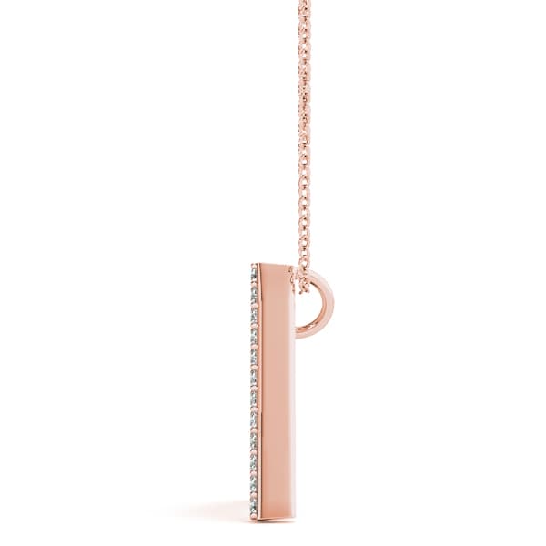 Initial Letter Q Pendants (0.16 ct. tw.), Side view in rose gold