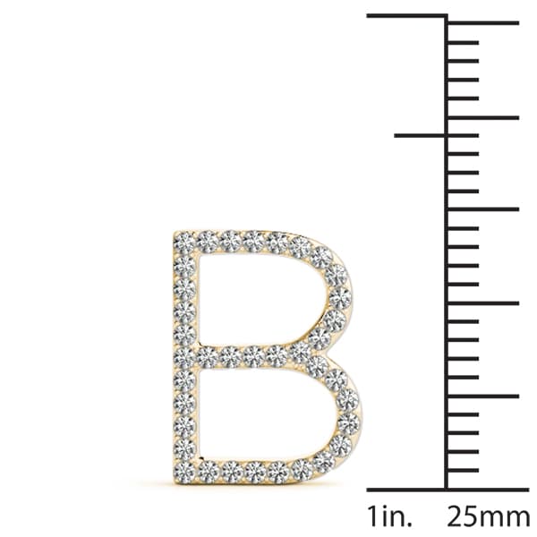 Initial Letter Q Pendants (0.17 ct. tw.), On hand view in yellow gold