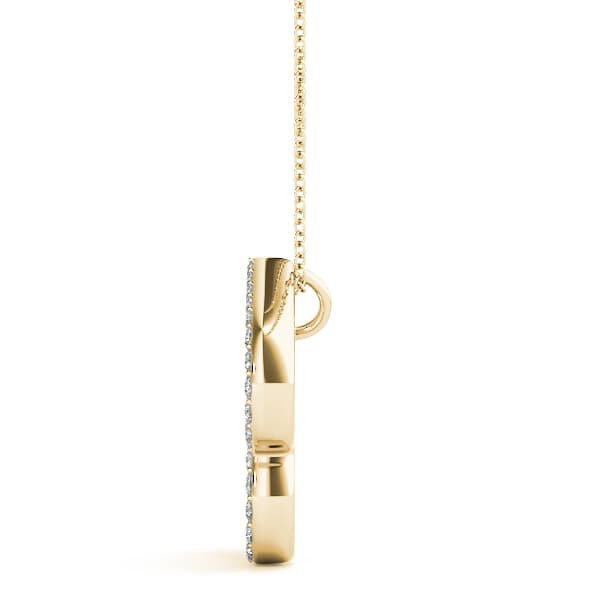 Initial Letter Q Pendants (0.17 ct. tw.), Side view in yellow gold