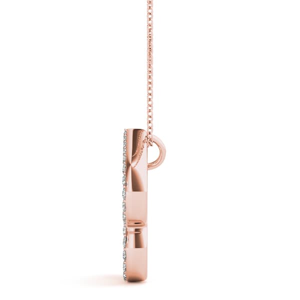 Initial Letter Q Pendants (0.17 ct. tw.), Side view in rose gold