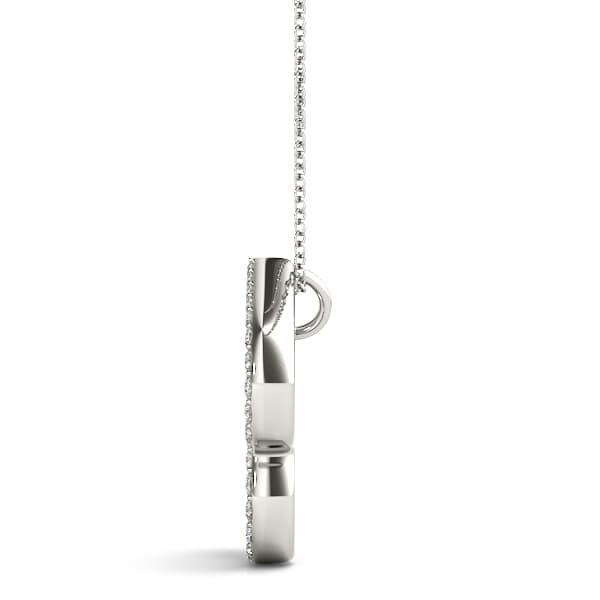 Initial Letter Q Pendants (0.17 ct. tw.), Side view in white gold or platinum