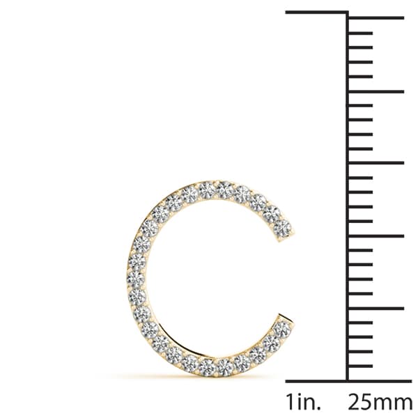 Initial Letter Q Pendants (0.15 ct. tw.), On hand view in yellow gold