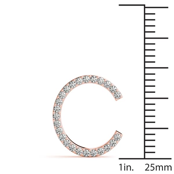 Initial Letter Q Pendants (0.15 ct. tw.), On hand view in rose gold