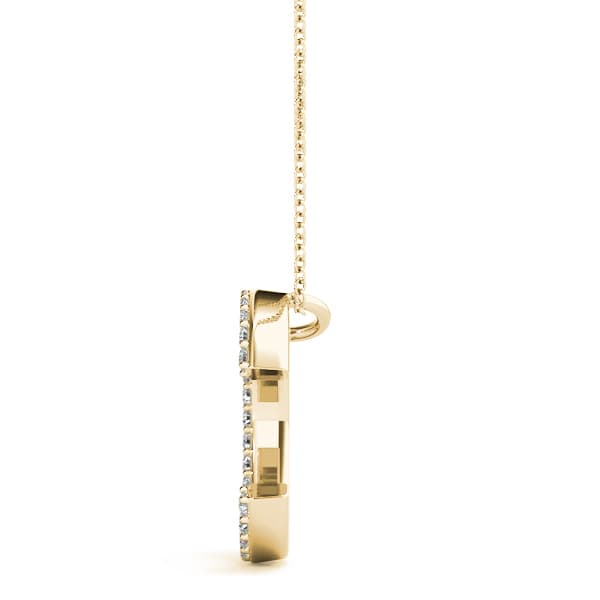 Initial Letter Q Pendants (0.15 ct. tw.), Side view in yellow gold