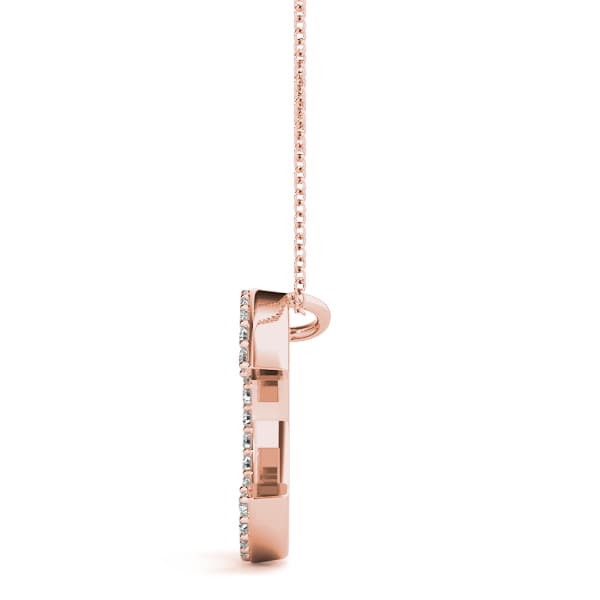 Initial Letter Q Pendants (0.15 ct. tw.), Side view in rose gold