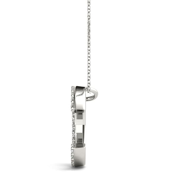 Initial Letter Q Pendants (0.15 ct. tw.), Side view in white gold or platinum