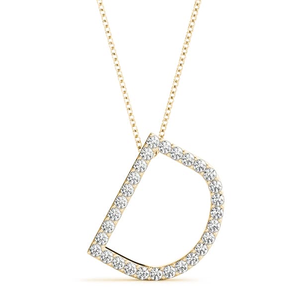 Initial Letter Q Pendants (0.17 ct. tw.), Front view in yellow gold