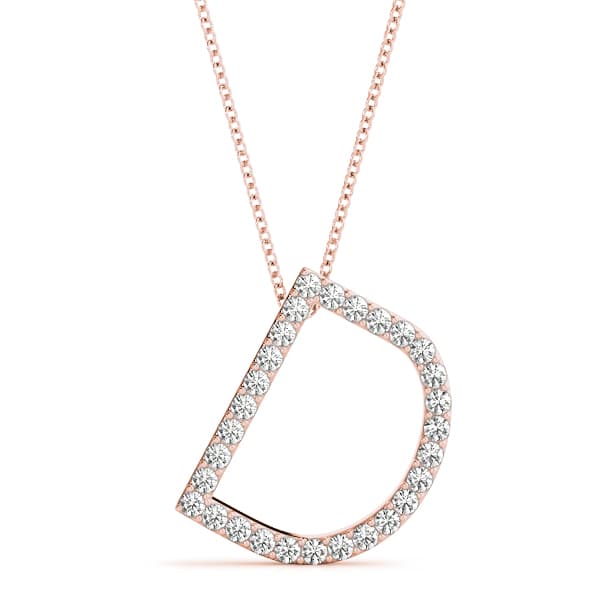 Initial Letter Q Pendants (0.17 ct. tw.), Front view in rose gold