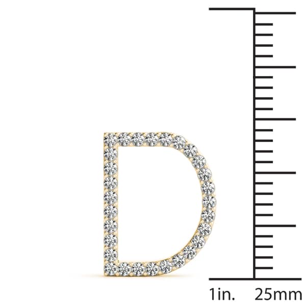 Initial Letter Q Pendants (0.17 ct. tw.), On hand view in yellow gold