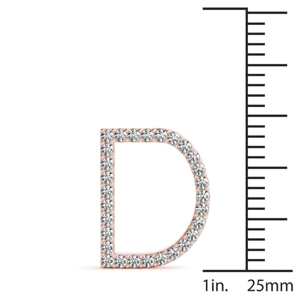 Initial Letter Q Pendants (0.17 ct. tw.), On hand view in rose gold