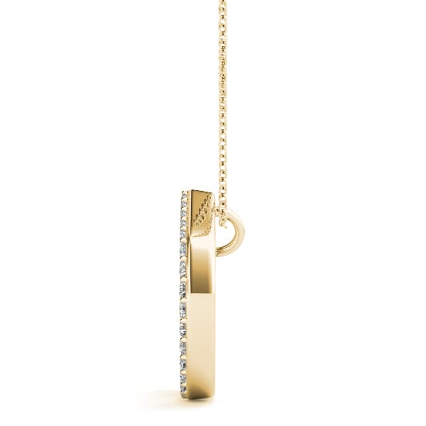 Initial Letter Q Pendants (0.17 ct. tw.), Side view in yellow gold