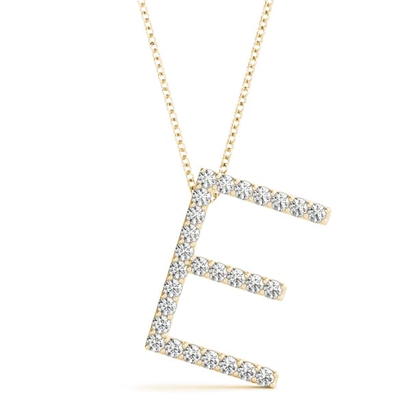 Initial Letter Q Pendants (0.17 ct. tw.), Front view in yellow gold
