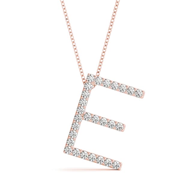 Initial Letter Q Pendants (0.17 ct. tw.), Front view in rose gold