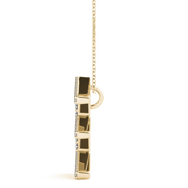Initial Letter Q Pendants (0.17 ct. tw.), Side view in yellow gold
