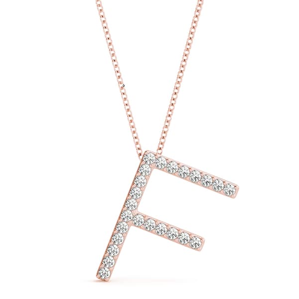 Initial Letter Q Pendants (1/8 ct. tw.), Front view in rose gold