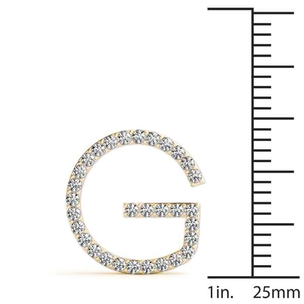 Initial Letter Q Pendants (0.18 ct. tw.), On hand view in yellow gold