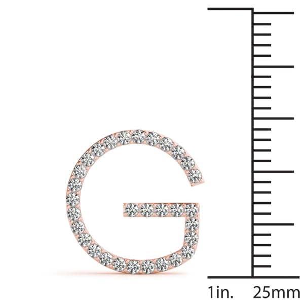 Initial Letter Q Pendants (0.18 ct. tw.), On hand view in rose gold