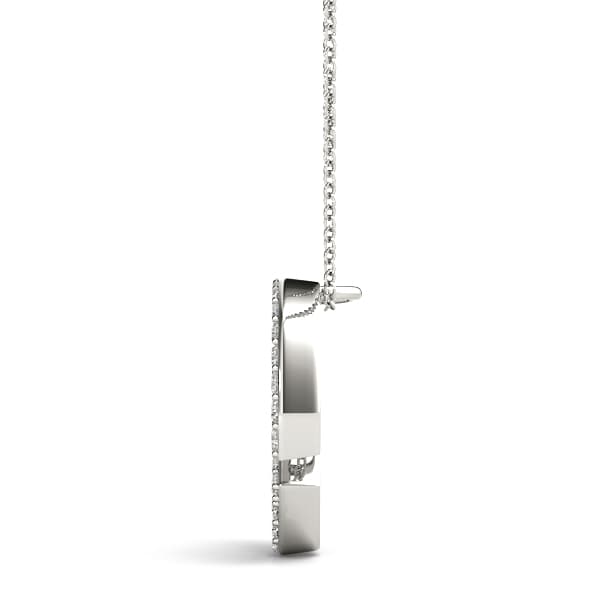 Initial Letter Q Pendants (0.18 ct. tw.), Side view in white gold or platinum