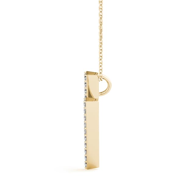 Initial Letter Q Pendants (0.16 ct. tw.), Side view in yellow gold