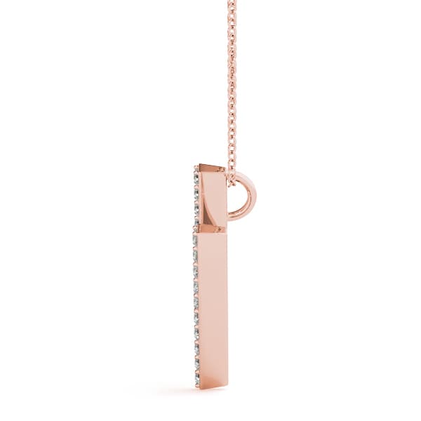 Initial Letter Q Pendants (0.16 ct. tw.), Side view in rose gold