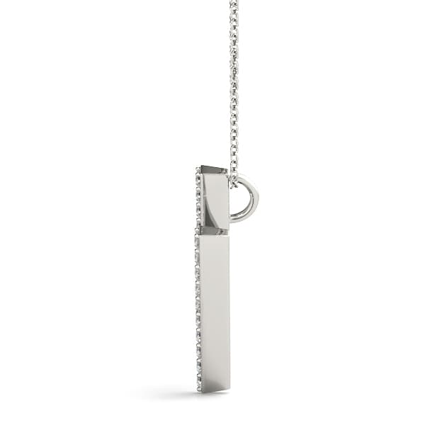 Initial Letter Q Pendants (0.16 ct. tw.), Side view in white gold or platinum