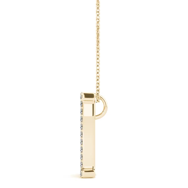 Initial Letter Q Pendants (1/8 ct. tw.), Side view in yellow gold