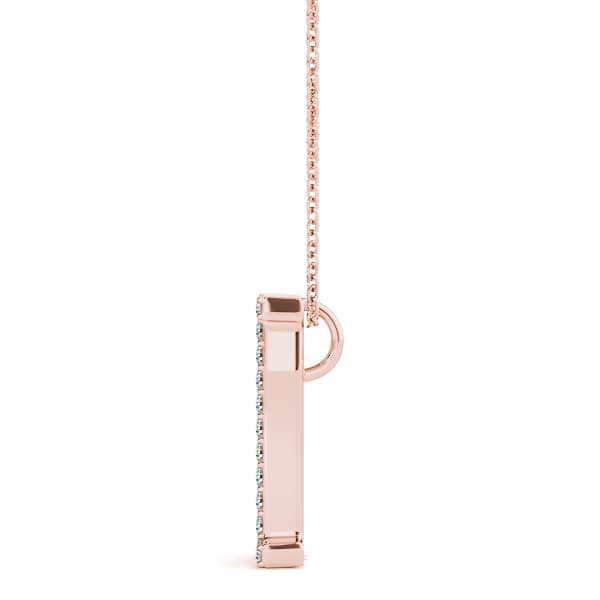Initial Letter Q Pendants (1/8 ct. tw.), Side view in rose gold