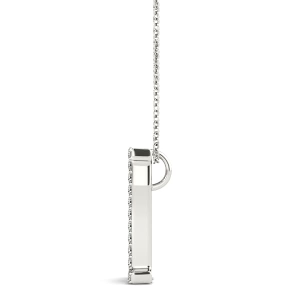 Initial Letter Q Pendants (1/8 ct. tw.), Side view in white gold or platinum