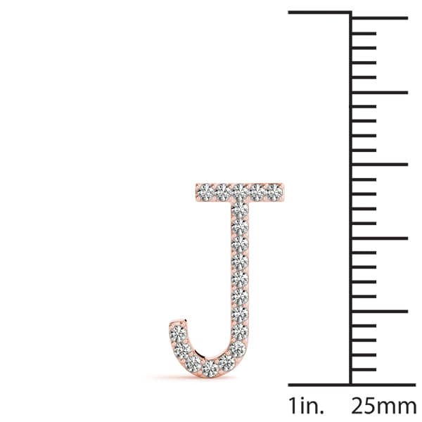 Initial Letter Q Pendants (1/8 ct. tw.), On hand view in rose gold