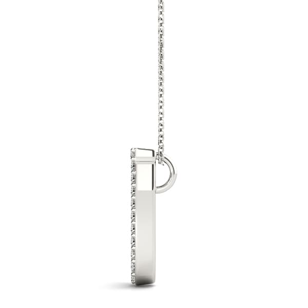 Initial Letter Q Pendants (1/8 ct. tw.), Side view in white gold or platinum