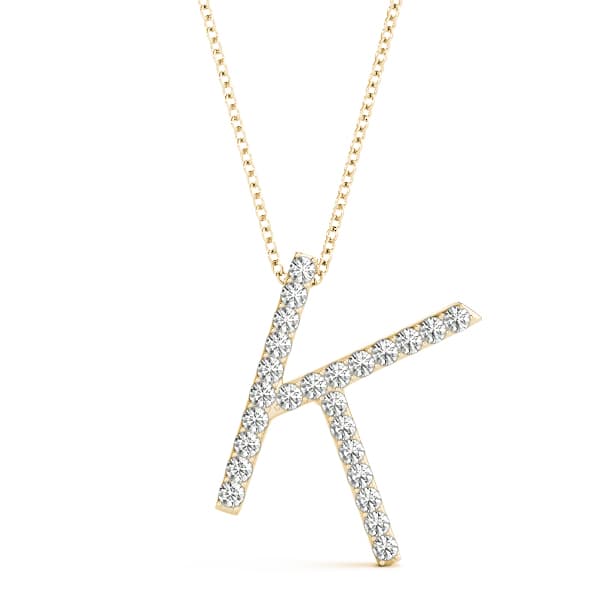 Initial Letter Q Pendants (0.15 ct. tw.), Front view in yellow gold