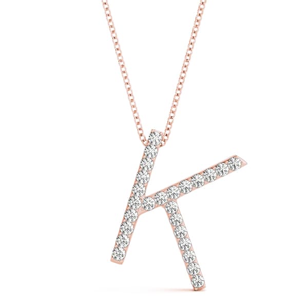 Initial Letter Q Pendants (0.15 ct. tw.), Front view in rose gold