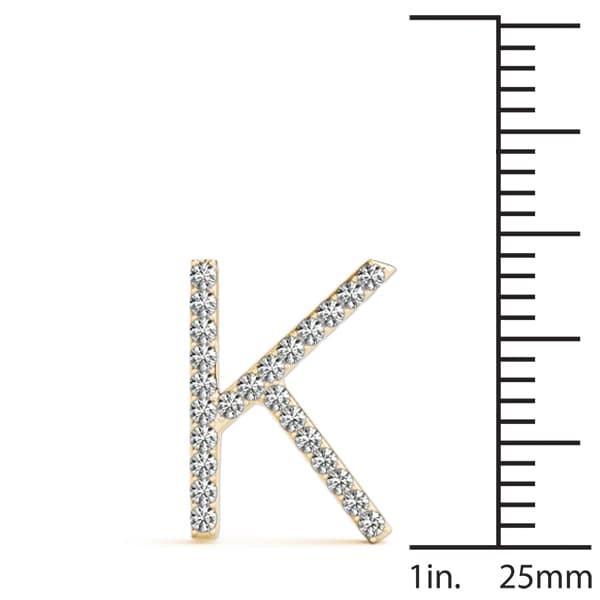 Initial Letter Q Pendants (0.15 ct. tw.), On hand view in yellow gold