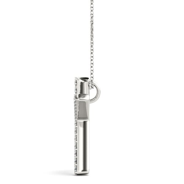Initial Letter Q Pendants (0.15 ct. tw.), Side view in white gold or platinum