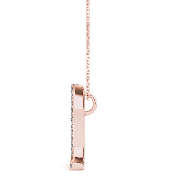 Initial Letter Q Pendants (0.1 ct. tw.), Side view in rose gold