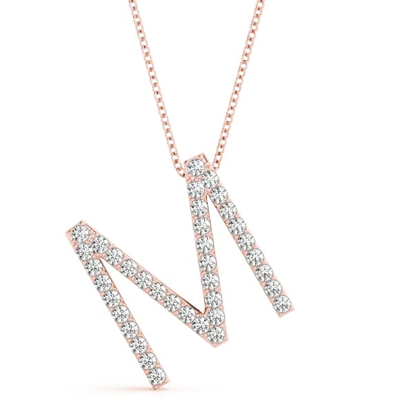 Initial Letter Q Pendants (0.18 ct. tw.), Front view in rose gold