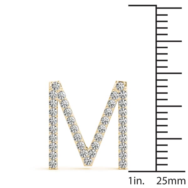 Initial Letter Q Pendants (0.18 ct. tw.), On hand view in yellow gold
