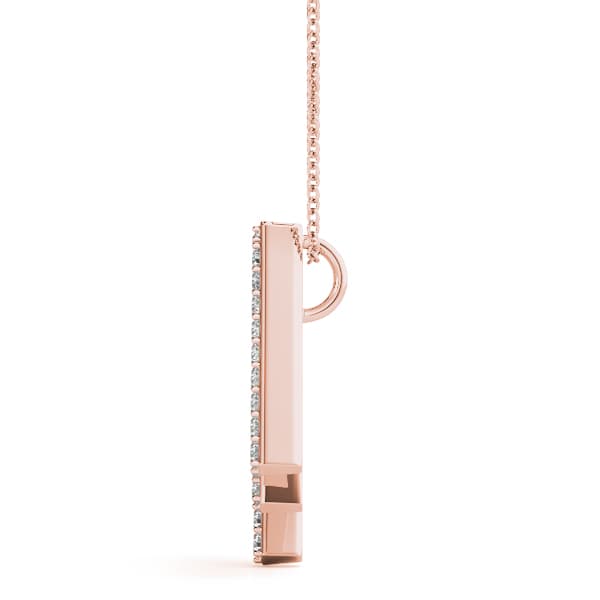 Initial Letter Q Pendants (0.18 ct. tw.), Side view in rose gold