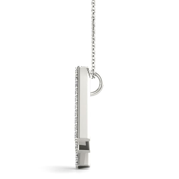 Initial Letter Q Pendants (0.18 ct. tw.), Side view in white gold or platinum