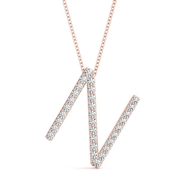 Initial Letter Q Pendants (0.18 ct. tw.), Front view in rose gold